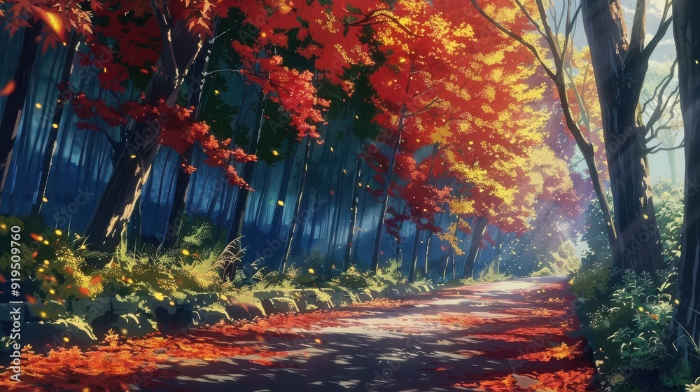 Fototapeta premium Fall Anime Background