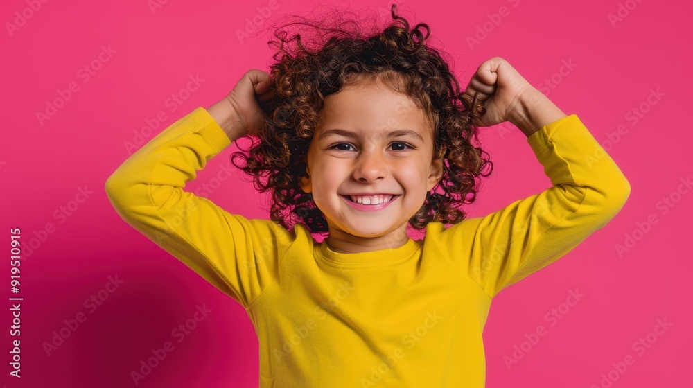 The smiling child in yellow The smiling child in yellow