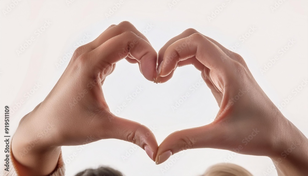 Obraz premium Multiethnic business team of happy coworkers in formal clothes making hand heart gesture, promoting support, charity, volunteering, looking at camera