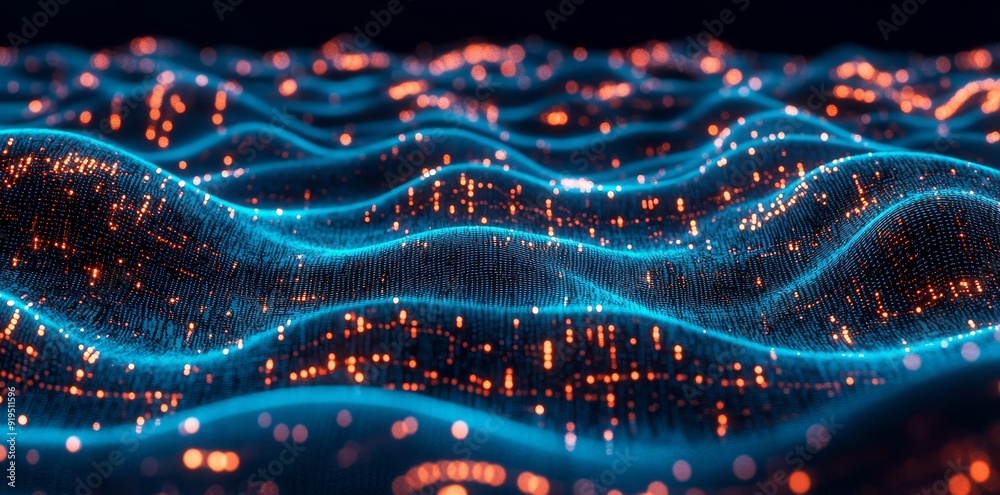 Digital innovation background with lines and dots. Abstract dark blue technical background. Generated AI. Digital innovation background with lines and dots. Abstract dark blue technical background. Generated AI.