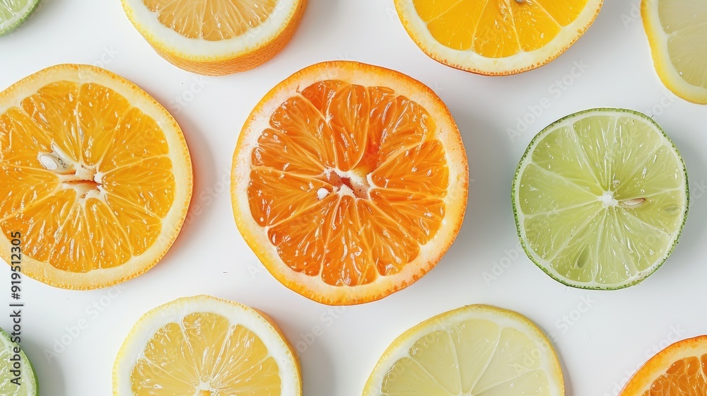 Citrus slices on white background Citrus slices on white background