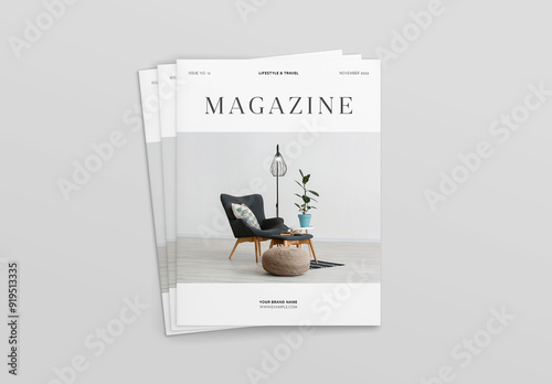 Three Magazines Cover Mockup