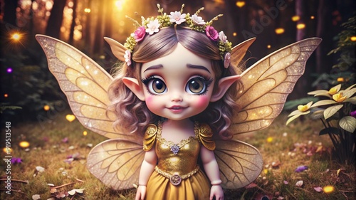 Whimsical Cartoon Fairy Character Perfect for Children's Books and Fantasy Illustrations