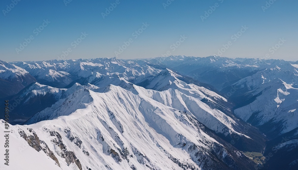 Majestic snowcapped mountains against a blue sky 7 Majestic snowcapped mountains against a blue sky 7