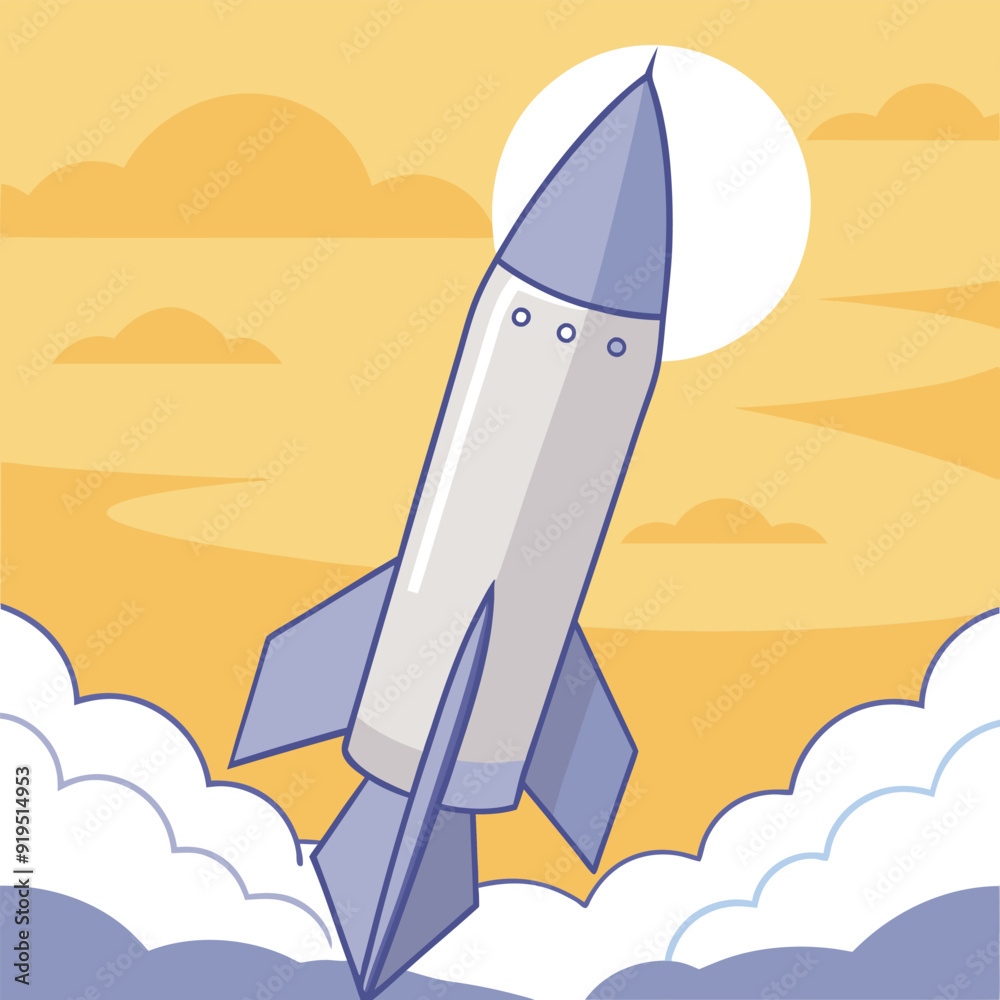 Fototapeta premium Rocket missile launching concept logo icon vector design