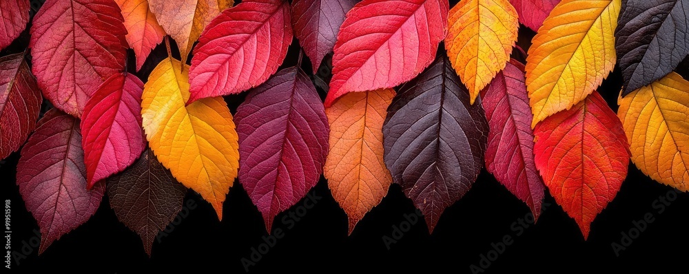 A closeup of vibrant autumn leaves on a tree, capturing the rich reds, oranges, and yellows that mark the first day of fall, First Day of Fall, autumn details A closeup of vibrant autumn leaves on a tree, capturing the rich reds, oranges, and yellows that mark the first day of fall, First Day of Fall, autumn details