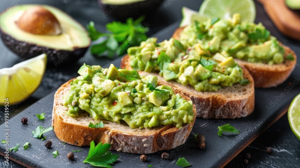 Guacamole Lime and Avocado on Sliced Bread Guacamole Lime and Avocado on Sliced Bread