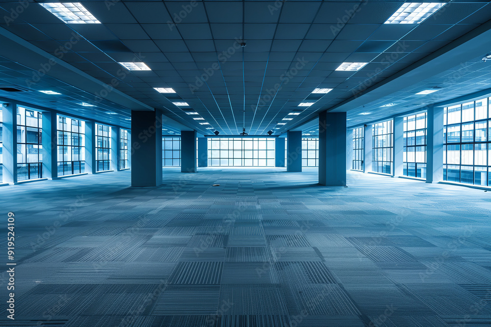 Empty office open space interior business background with panoramic windows, glass partition. Empty office open space interior business background with panoramic windows, glass partition.