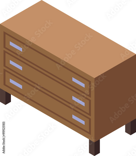 Simple and elegant wooden chest of drawers with four drawers, perfect for storing clothes and other belongings