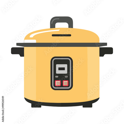 A flat vector illustration of pressure cooker isolated on white background