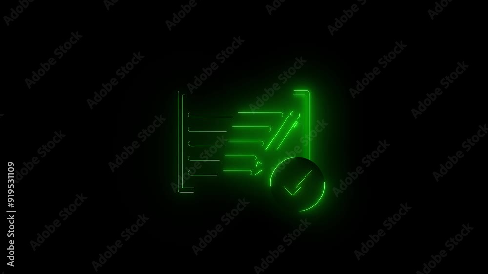 Animation in neon light content icon. Animation in neon light content icon.