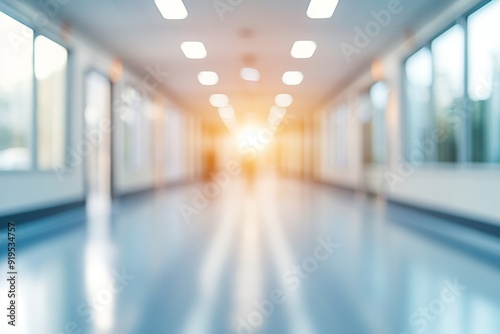 Hospital or clinic corridor with blurred background