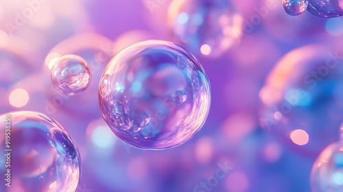 Wallpaper Mural Delicate soap bubbles floating against a dreamy, purple-pink background, Perfect for use in projects related to relaxation, dreams, creativity, and childhood memories, Torontodigital.ca