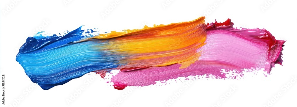 Abstract Swirl of Blue, Yellow, and Pink Paint Abstract Swirl of Blue, Yellow, and Pink Paint