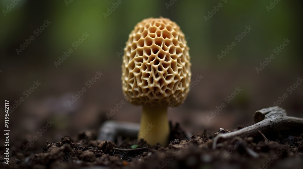 Morel Mushroom with Honeycomb-Like Structure Morel Mushroom with Honeycomb-Like Structure