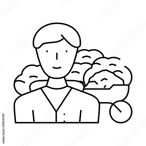 property caretaker repair worker line icon vector. property caretaker repair worker sign. isolated contour symbol black illustration