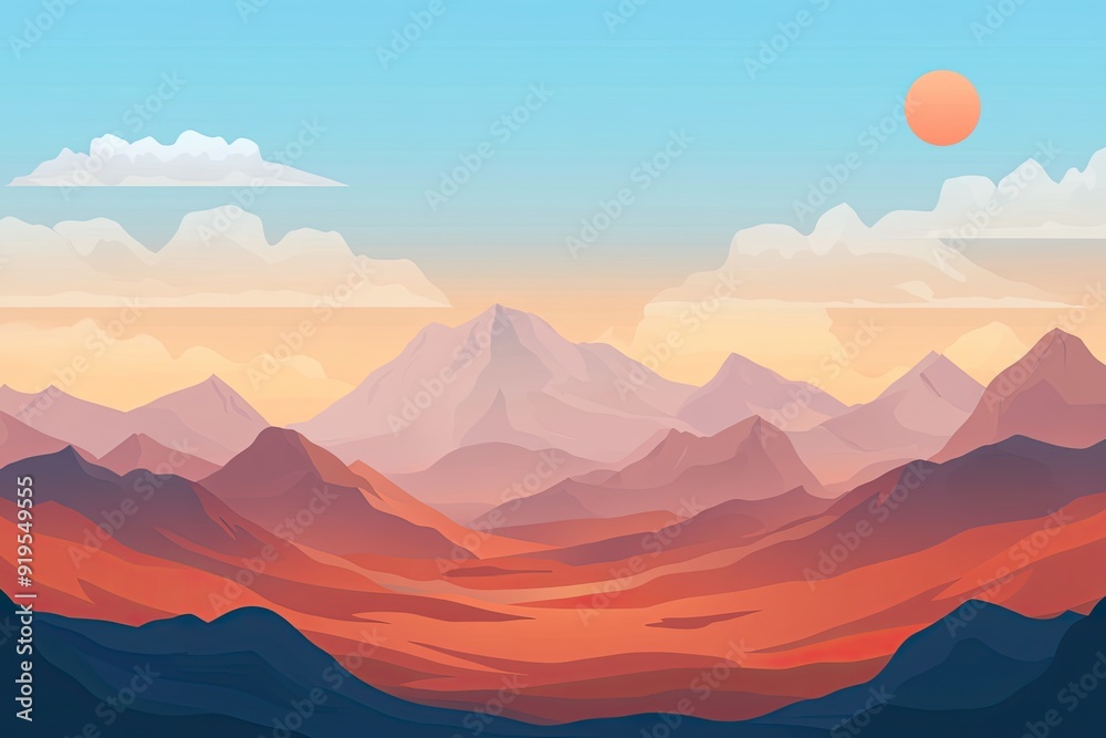 Flat design of plateau landscape background vector illustration Flat design of plateau landscape background vector illustration
