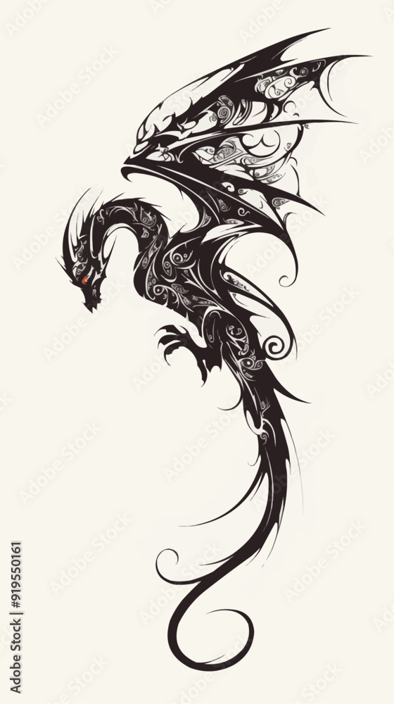 Dragon Tattoo Design - Fierce and Majestic Ink Art Dragon Tattoo Design - Fierce and Majestic Ink Art
