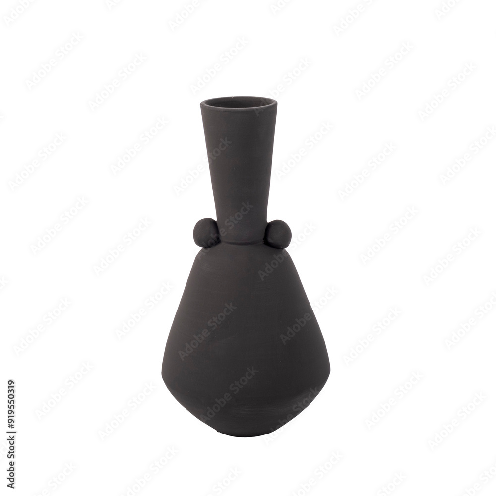 trendy design decorative ceramic black vase isolated on white background trendy design decorative ceramic black vase isolated on white background