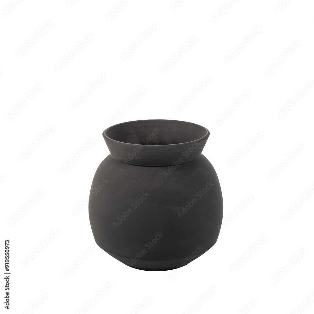 trendy design decorative ceramic black vase isolated on white background trendy design decorative ceramic black vase isolated on white background