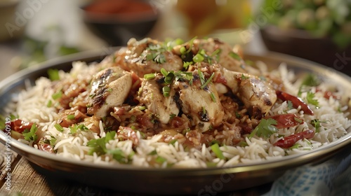 Grilled Chicken with Rice and Peppers