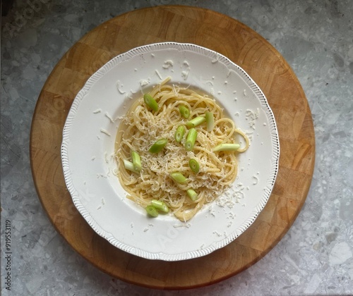 Spaghetti in a bowl