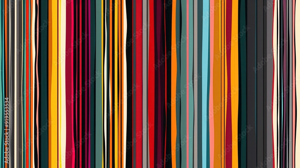 Obraz premium Vertical lines in various colors create an abstract, vibrant composition that captures attention and evokes energy