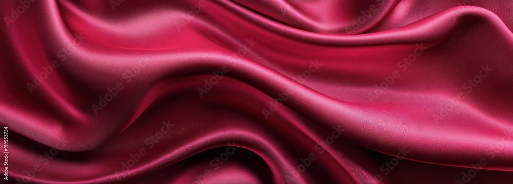 Fototapeta premium Draped Crimson Satin Fabric with Smooth, Flowing Texture