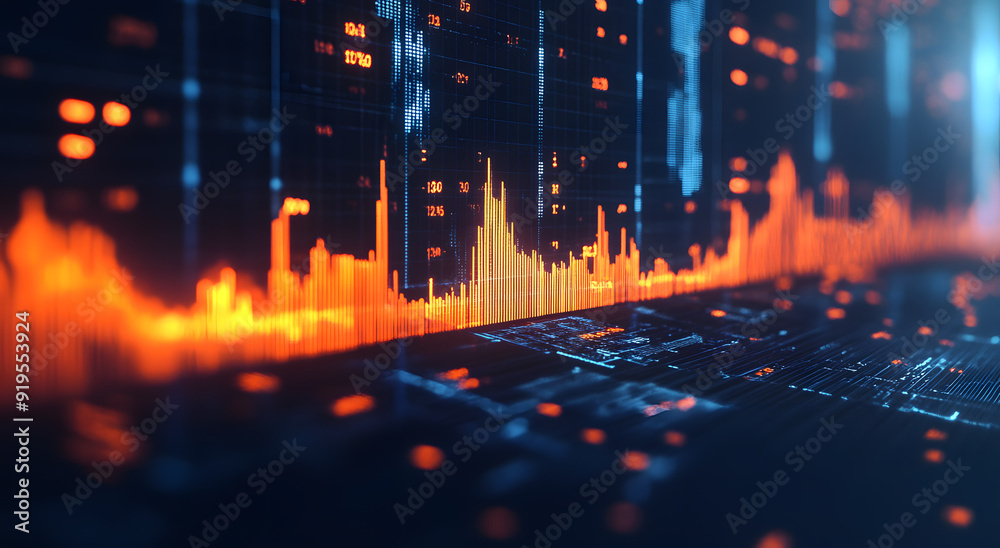 Stock Market Graph with Upward Trend Symbolizing Growth Stock Market Graph with Upward Trend Symbolizing Growth