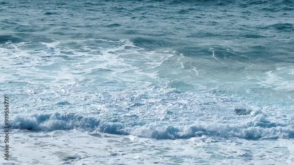 Close up of small waves in the blue sea Close up of small waves in the blue sea