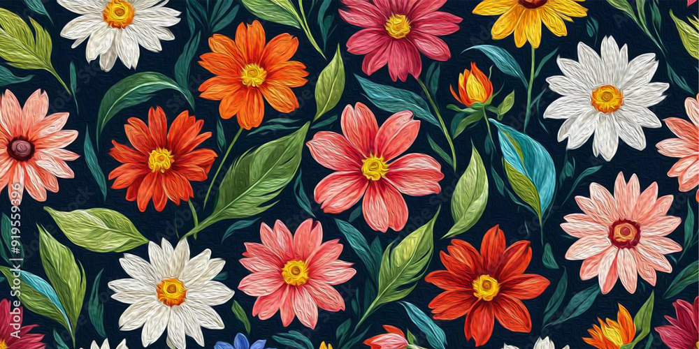 Oil painting . Artistic brush strokes. Botanical pattern for printing on wall decorations. Generated by Ai Oil painting . Artistic brush strokes. Botanical pattern for printing on wall decorations. Generated by Ai
