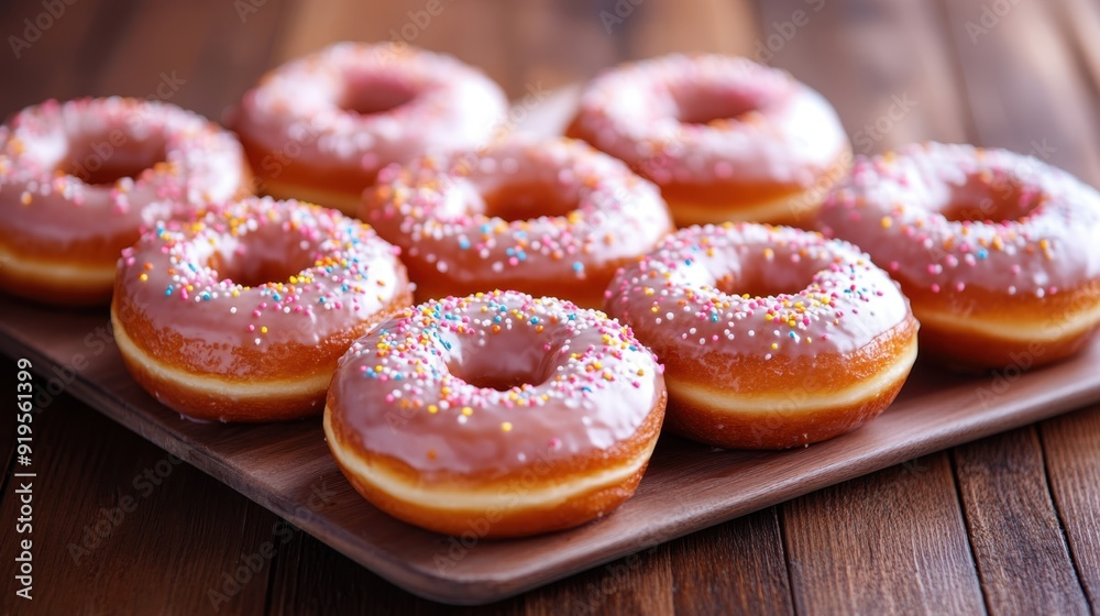 Delicious Glazed Donuts on Platter for Party - Sweet and Shareable Treats