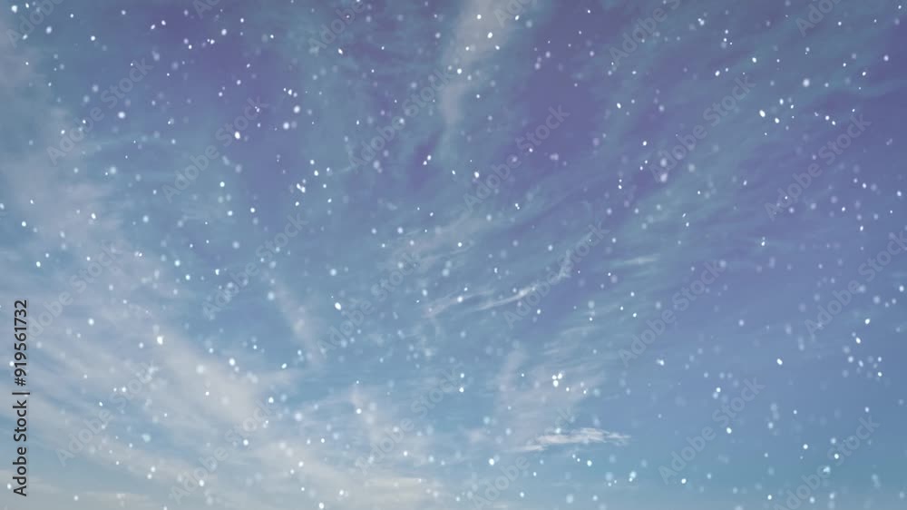 timelapse video of snowy weather on blue sky background - loop video