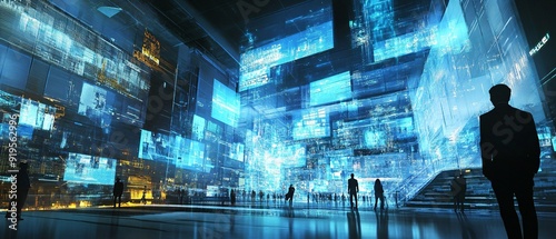 Wallpaper Mural Technological advancements shaping the future of business in a modern setting Torontodigital.ca