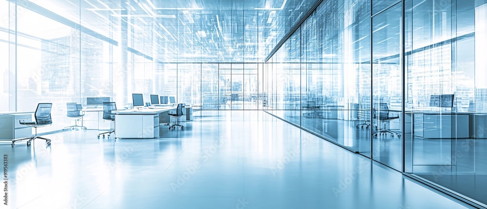 Fototapeta premium High-tech business development in a digitalized office environment
