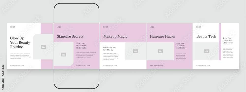 Vetor de Spa beauty parlor carousel post template, creative beauty ...