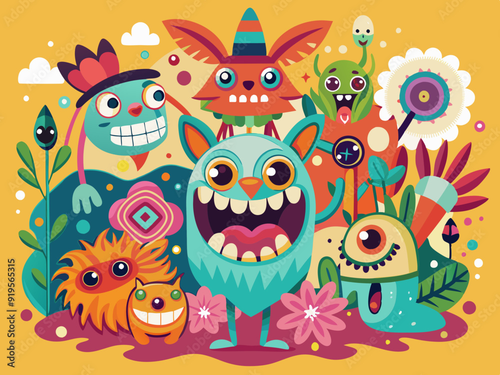 Funny abstract characters. Cartoon comic shape with faces and different emotions. Retro funky strange animal, flower. Amorphous psychedelic character vector set
Funny abstract characters. Cartoon comic shape with faces and different emotions. Retro funky strange animal, flower. Amorphous psychedelic character vector set