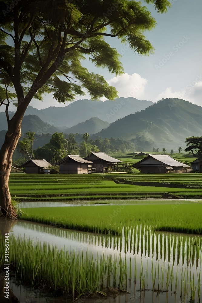 Obraz premium Rice Farm Landscape