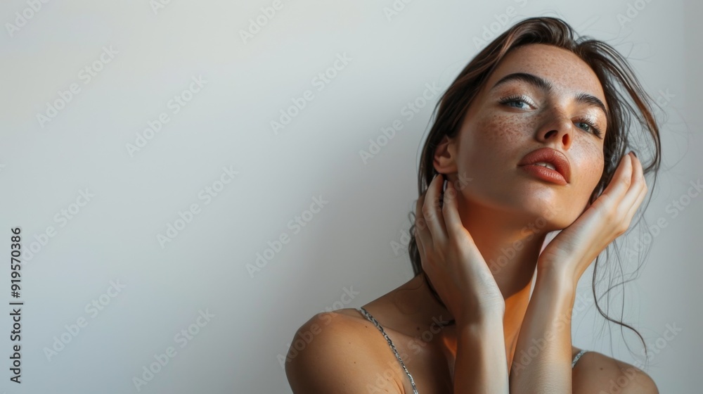 Fototapeta premium Elegant Beauty: A Portrait of Natural Confidence