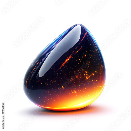 3d render Illustration of Meteor isolated on white background and copy space. photo