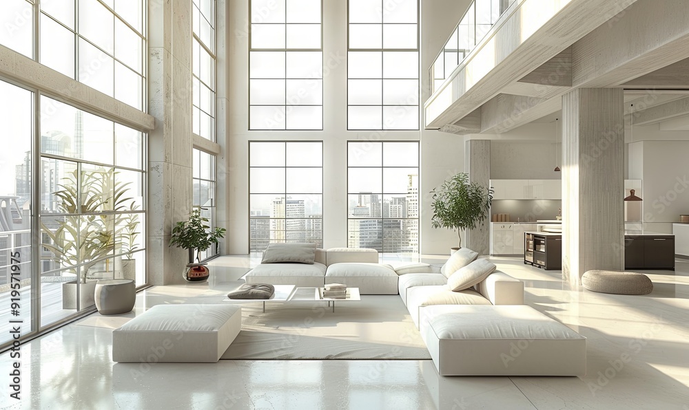 Minimalist urban loft with clean lines. Minimalist urban loft with clean lines.