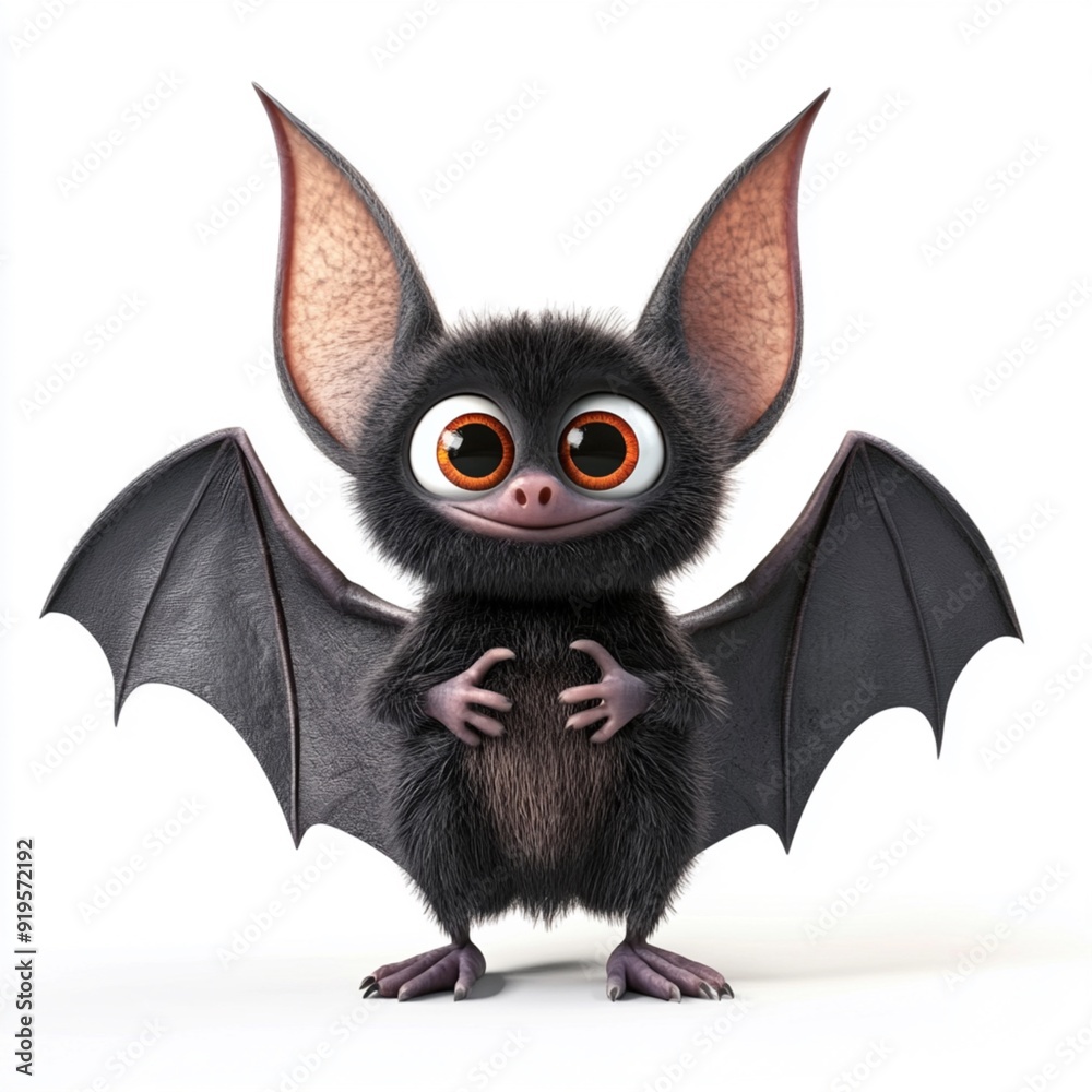 Fototapeta premium 3D Cartoon Cute Funny Bat