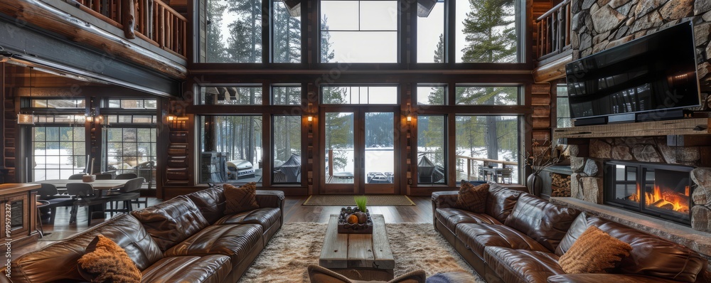 Craftsman lodge with handcrafted, rustic details. Craftsman lodge with handcrafted, rustic details.