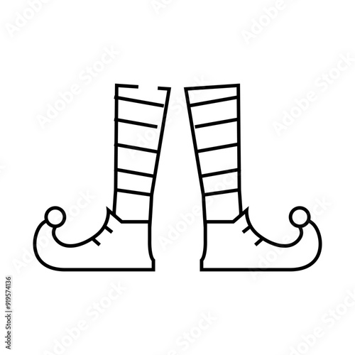 feet elf cute line icon vector. feet elf cute sign. isolated contour symbol black illustration