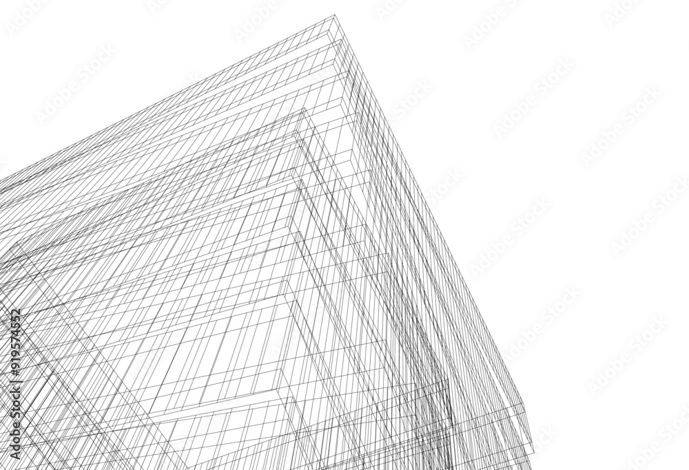 Abstract architectural drawing 3d illustration Abstract architectural drawing 3d illustration