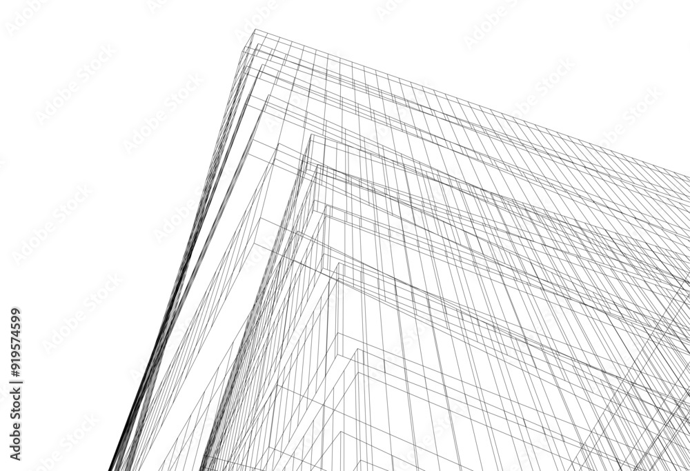 Abstract architectural drawing 3d illustration Abstract architectural drawing 3d illustration