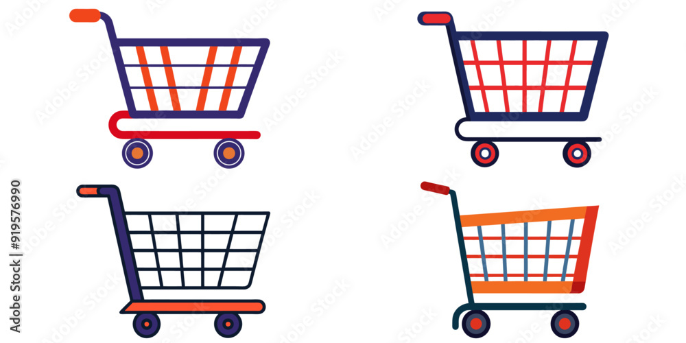 Set of shopping cart icons. Set of shopping cart icons.