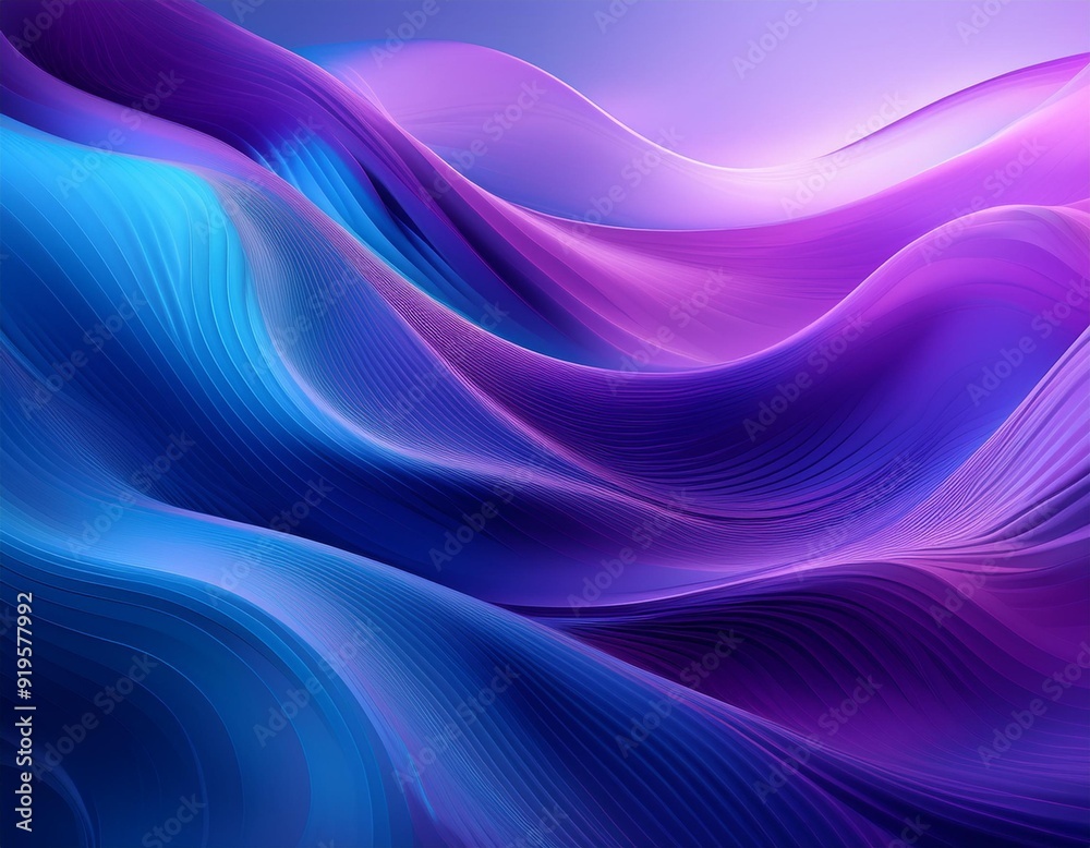 Fototapeta premium smooth gradient mesh of purple and blue hues blending seamlessly abstract digital background