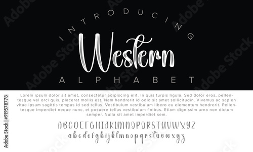 Luxury Western alphabet letters font for logo