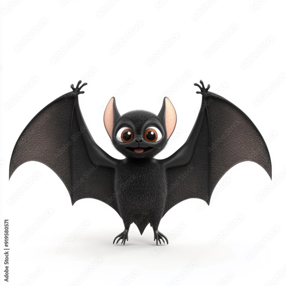 Fototapeta premium 3D Cartoon Cute Funny Bat